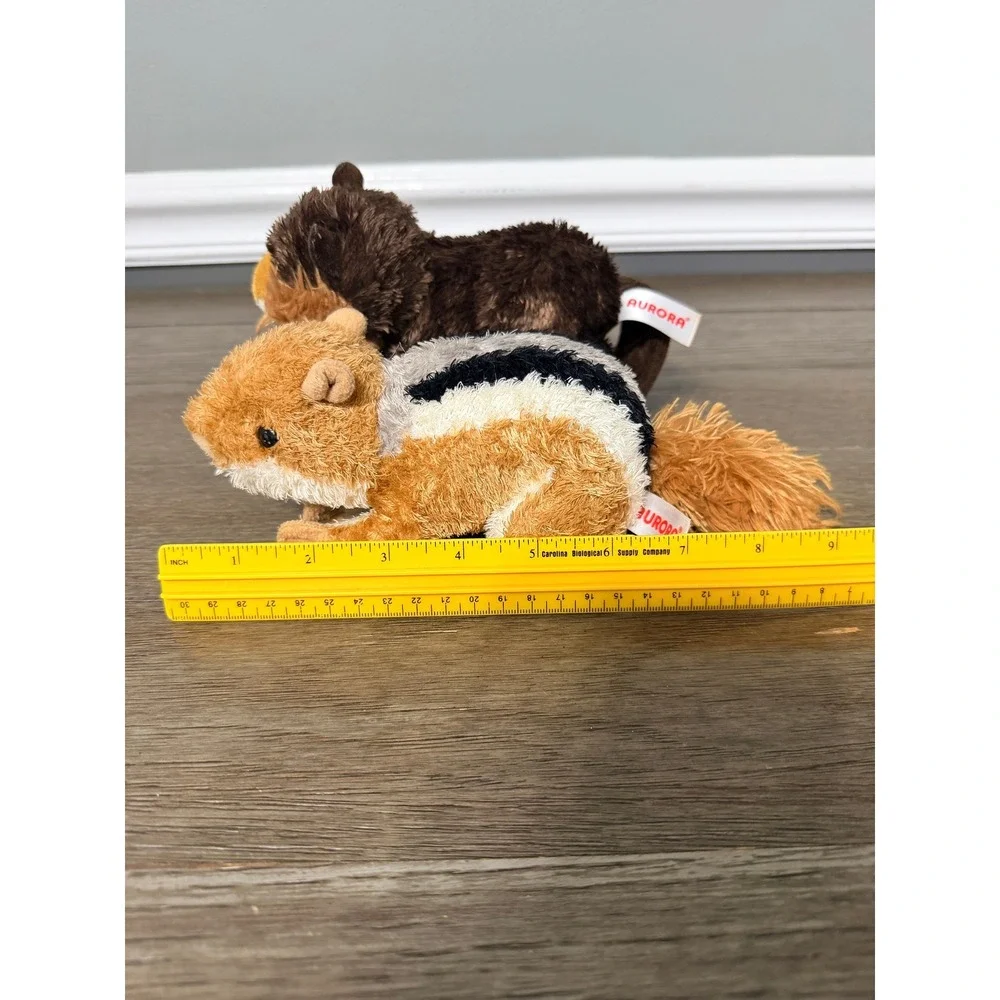 Aurora Mini Flopsies Chipmunk and Beaver Woodland‎ Plush Set